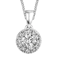 Fire of the North Canadian Diamond Pendant with .50 Carat TW of Diamonds in 14kt White Gold with Chain