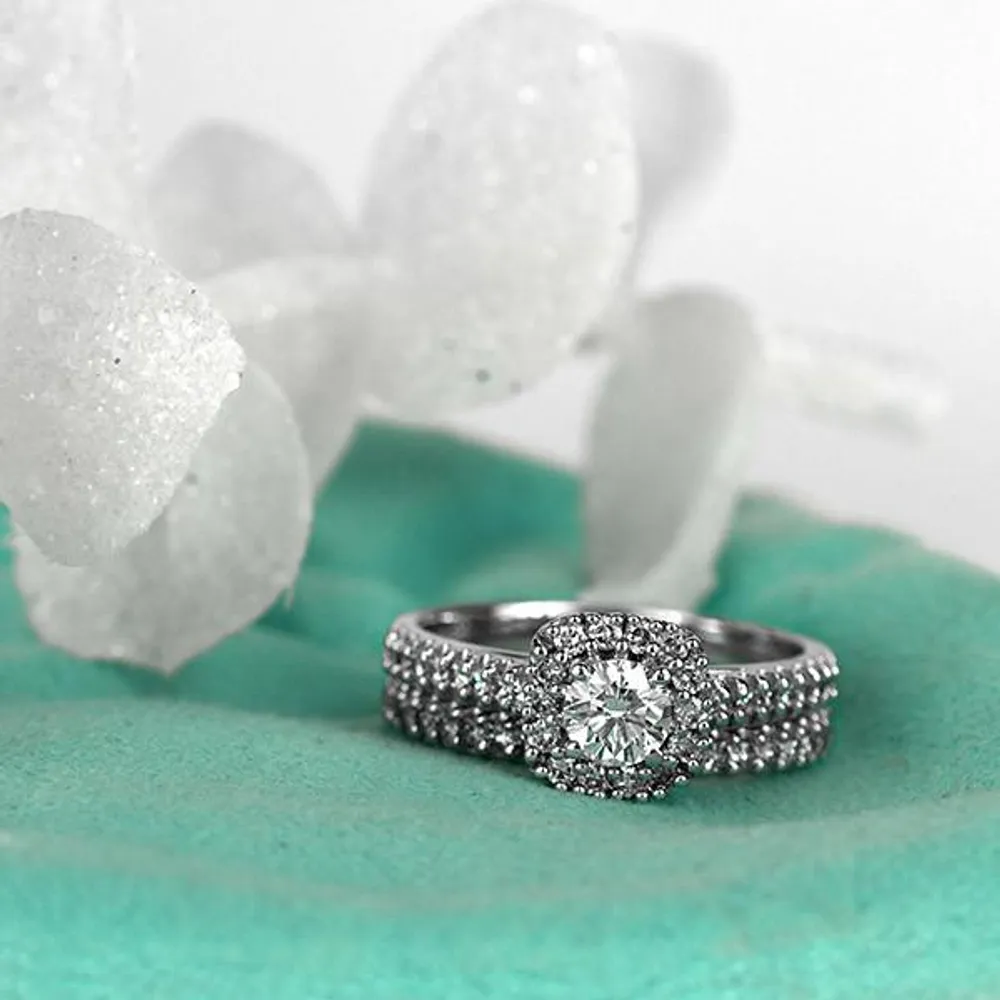 Fire of the North Engagement Ring with .62 Carat TW of Diamonds in 14kt White Gold