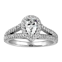 Engagement Ring with .86 Carat TW of Diamonds in 18kt White Gold