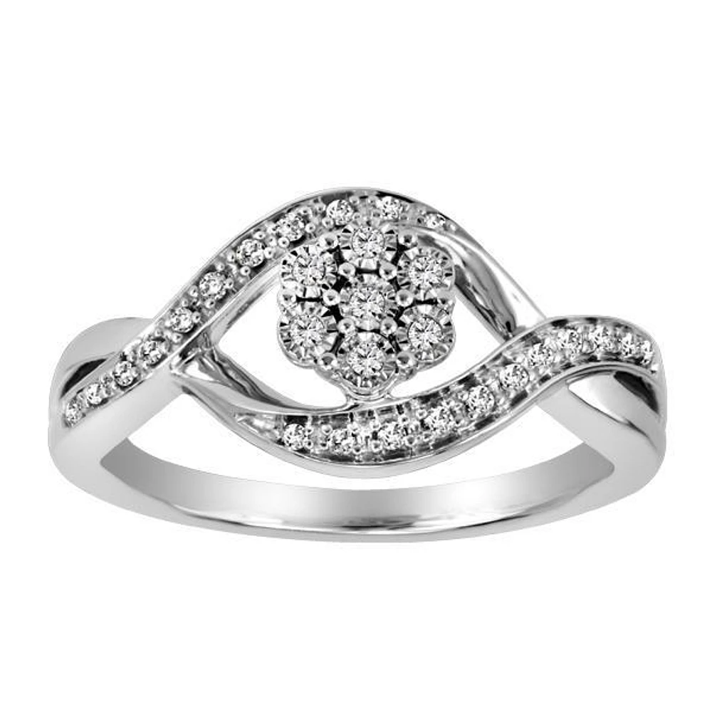Ring with .10 Carat TW of Diamonds in 10kt White Gold