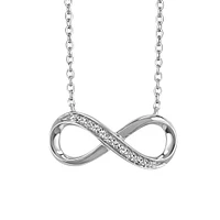 18″ Infinity Necklace with .04 Carat TW of Diamonds in Sterling Silver
