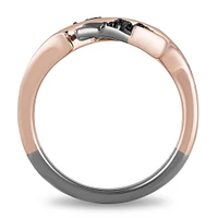 Enchanted Disney Villain Maleficent Ring with .10 Carat TW of Black Diamonds in Black Rhodium Plated Sterling Silver and 10kt Rose Gold