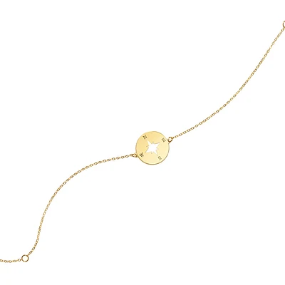 7″ Compass Bracelet in 14kt Yellow Gold