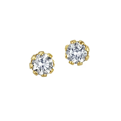 Childrens’ Precious Forever Earrings with .08 Carat TW of Diamonds in 14kt Yellow Gold