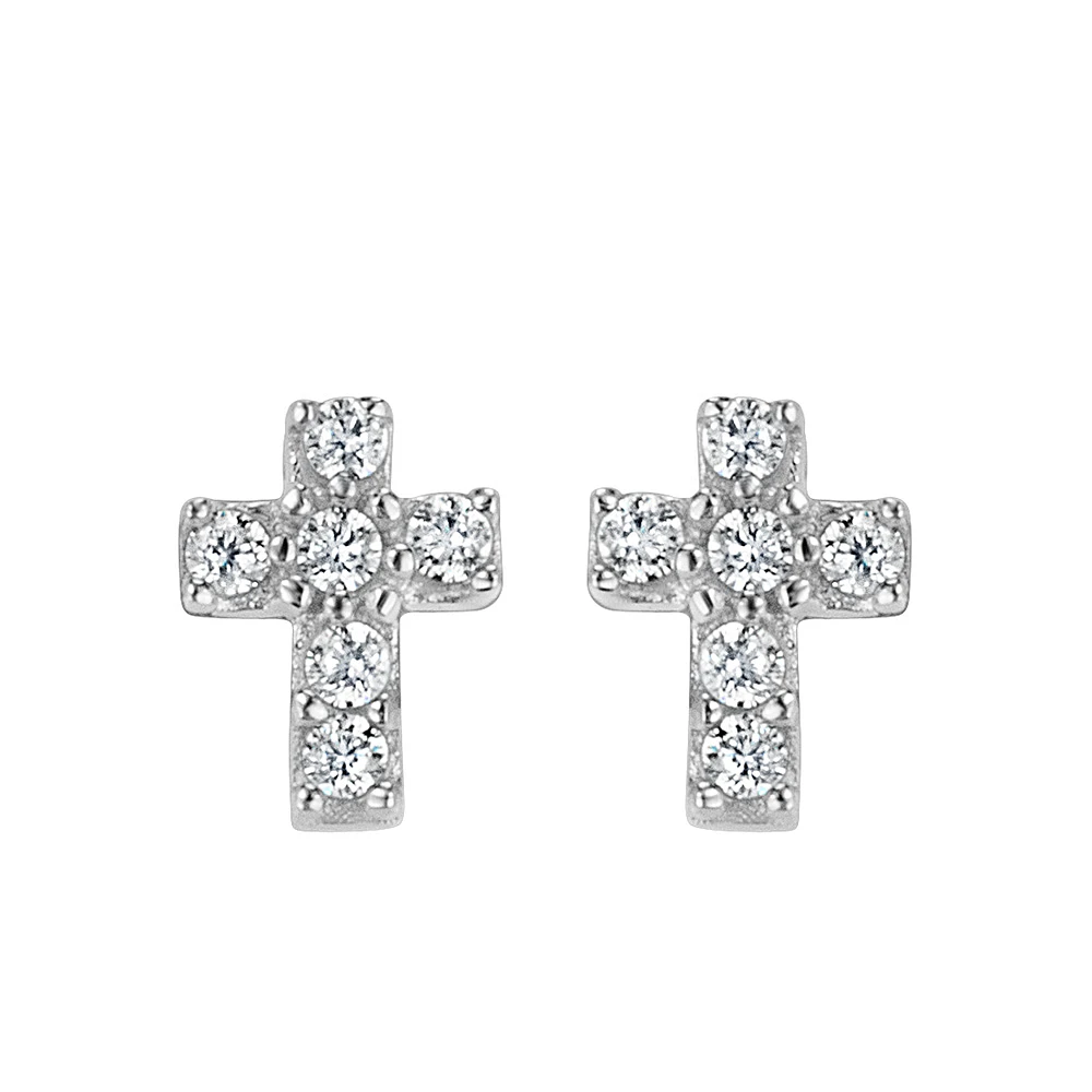 Childrens’ Precious Forever Earrings with Cubic Zirconia in Sterling Silver