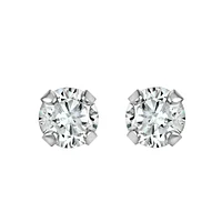 Childrens’ Precious Forever Earrings with Cubic Zirconia in 14kt White Gold