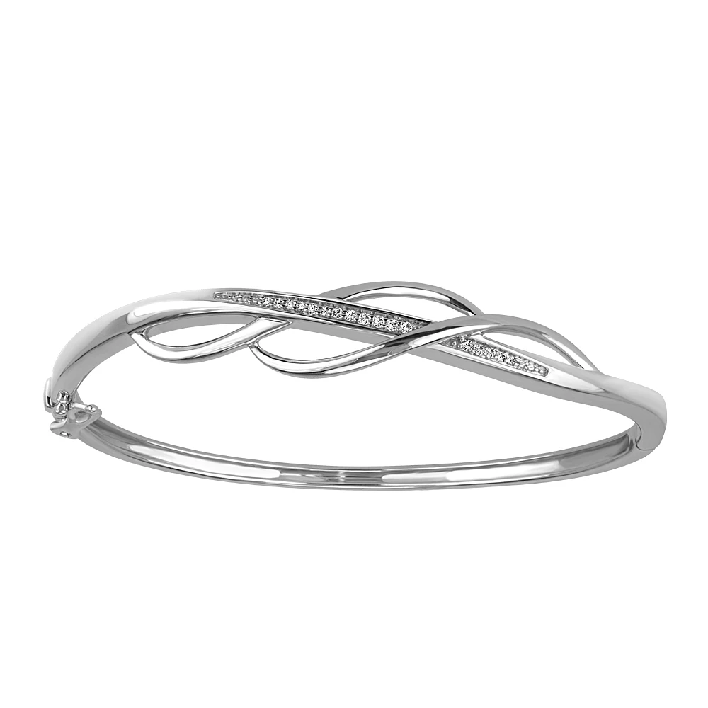 Bangle with .10 Carat TW of Diamonds in Sterling Silver