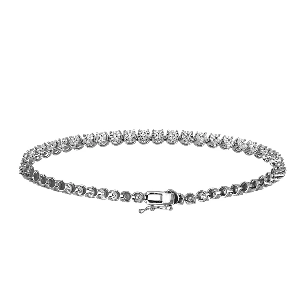 Tennis Bracelet with Carat TW of Diamonds in 10kt White Gold