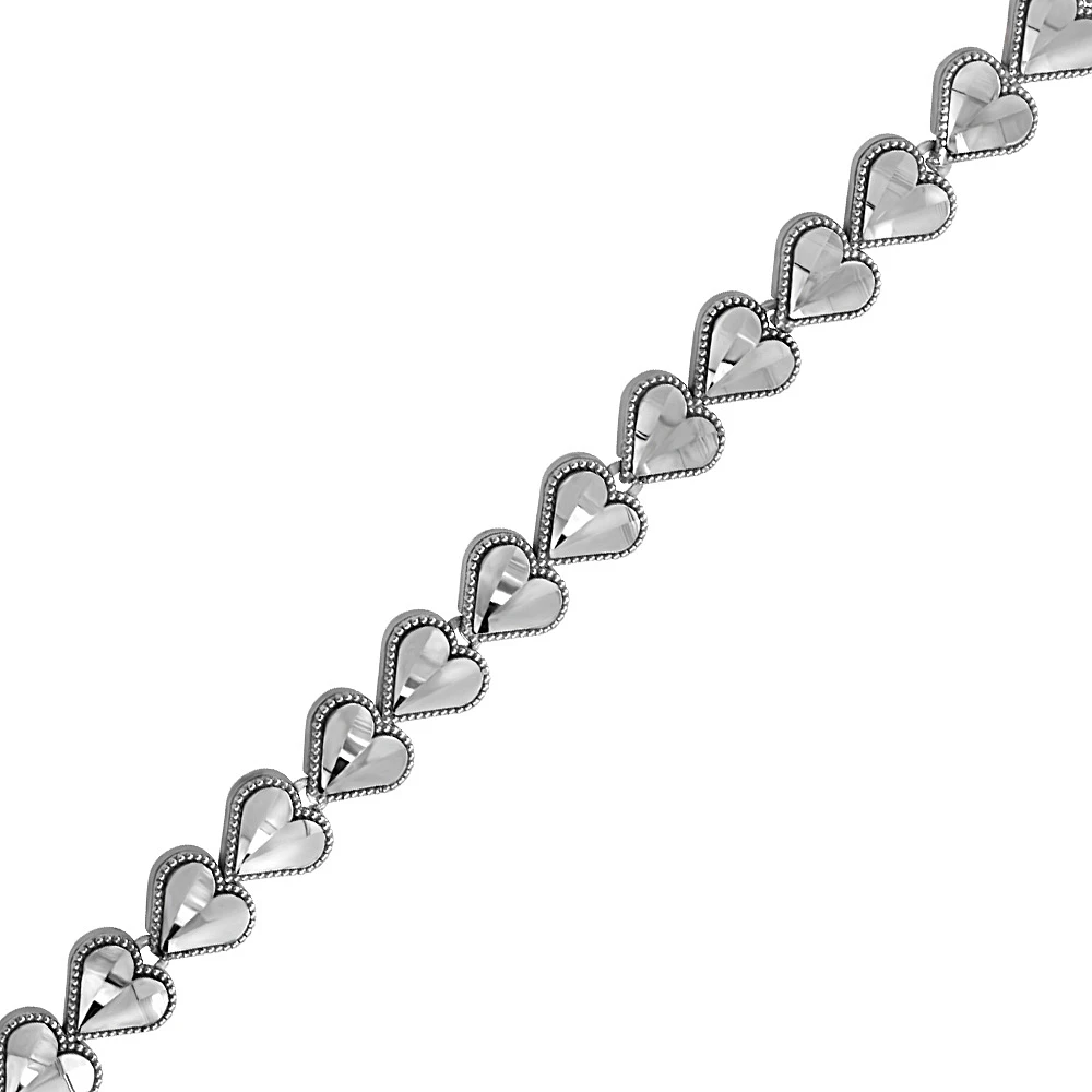 Heart Bracelet in 10kt White Gold