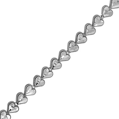 Heart Bracelet in 10kt White Gold