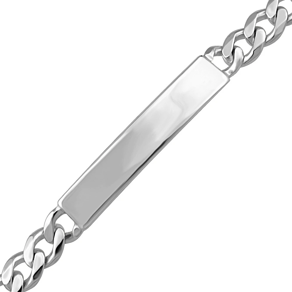 9” Curb ID Bracelet in Sterling Silver