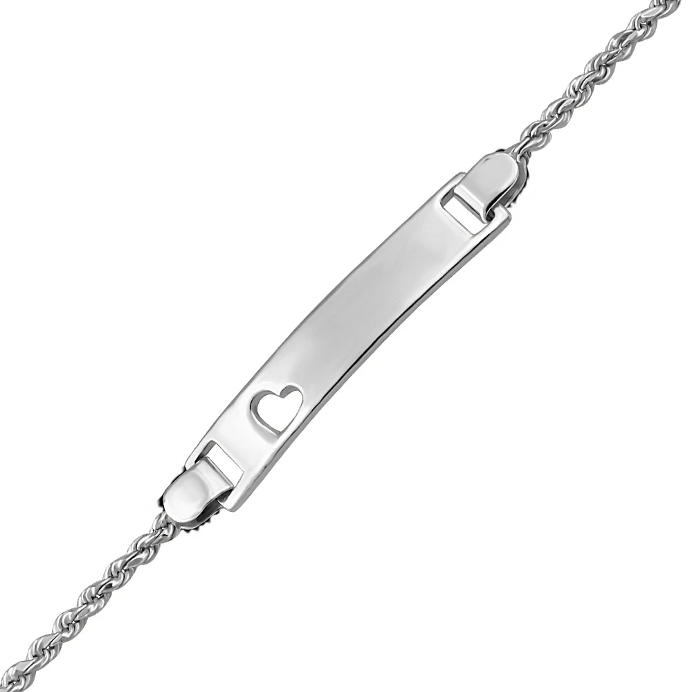 7” Rope ID Bracelet in Sterling Silver