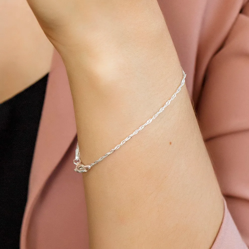 7” Singapore Chain in Sterling Silver