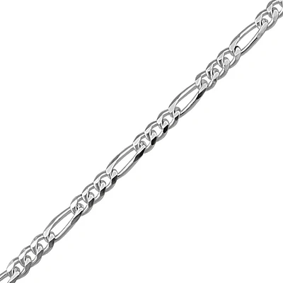 7” Figaro Bracelet in Sterling Silver