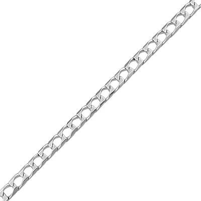 20″ Square Curb Chain in Sterling Silver