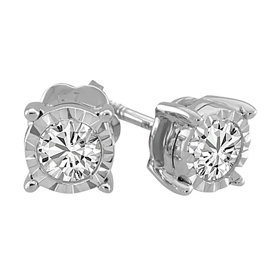 Stud Earrings with .40 Carat TW of Diamonds in 10kt White Gold