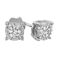 Stud Earrings with .40 Carat TW of Diamonds in 10kt White Gold