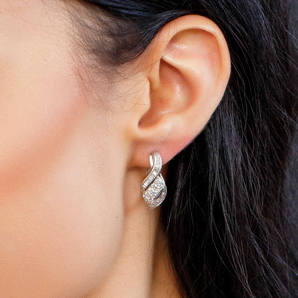 Earrings with 1.00 Carat TW of Diamonds in 10kt White Gold