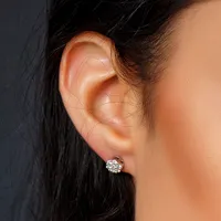 Cluster Earrings with .50 Carat TW of Diamonds in 14kt White Gold