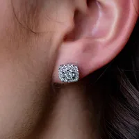 Earrings with 1.00 Carat TW of Diamonds in 14kt White Gold