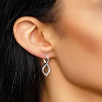Twisted Hoop Earrings with .20 Carat TW of Diamonds in 10kt White Gold