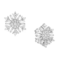Enchanted Disney Elsa Earrings with .25 Carat TW of Diamonds in Silver