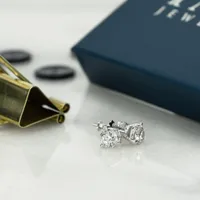 Fire of the North Stud Earrings with Carat TW of Diamonds in 14kt White Gold