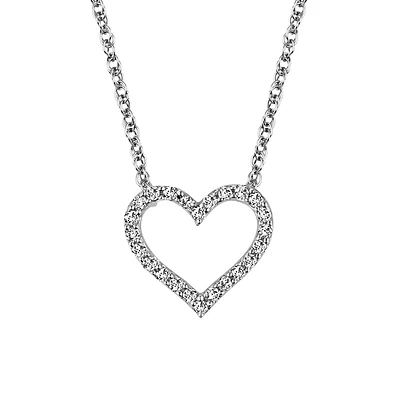 Heart Necklace with .07 Carat TW of Diamonds in 10kt White Gold