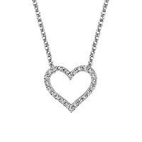 Heart Necklace with .07 Carat TW of Diamonds in 10kt White Gold