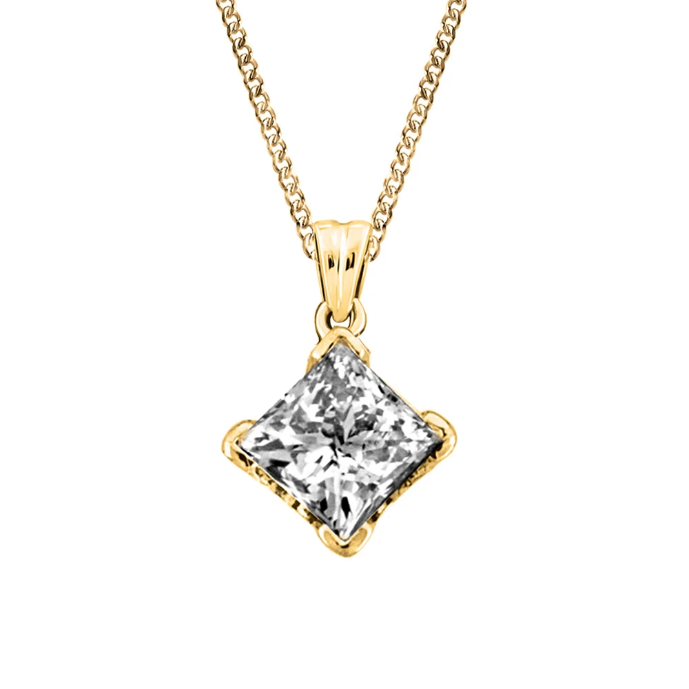 Canadian Diamond Pendant with .25 Carat Diamond in 14kt Yellow Gold with Chain