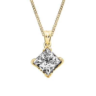 Canadian Diamond Pendant with .25 Carat Diamond in 14kt Yellow Gold with Chain