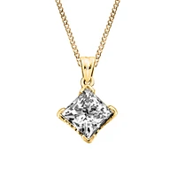Canadian Diamond Pendant with .25 Carat Diamond in 14kt Yellow Gold with Chain