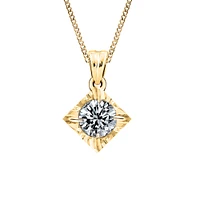 Canadian Diamond Pendant with .25 Carat Diamond in 14kt Yellow Gold with Chain