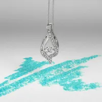 Luminance Fire of the North Canadian Diamond Pendant with .12 Carat TW of Diamonds in 10kt White Gold with Chain