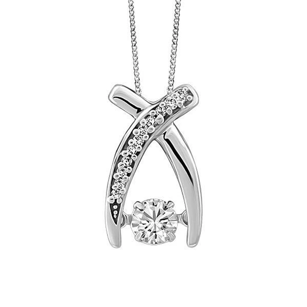 Luminance Fire of the North Canadian Diamond Pendant with .21 Carat TW of Diamonds in 10kt White Gold with Chain