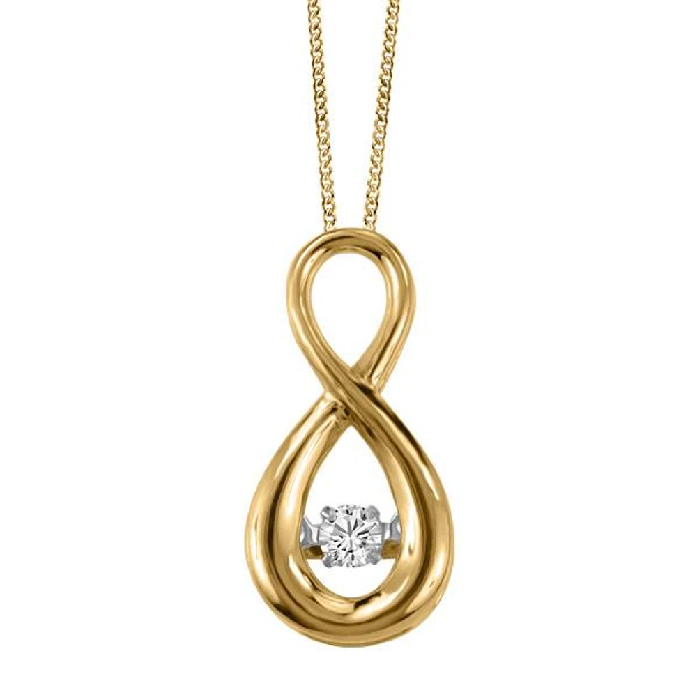 Fire of the North Pendant with .05 Carat Diamond in 10kt Yellow Gold with Chain