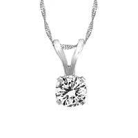 Pendant with Carat Cubic Zirconia in 14kt White Gold with Chain