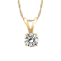 Pendant with Carat Cubic Zirconia in 14kt Yellow Gold with Chain