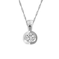 Pendant with Carat Diamond in 14kt White Gold with Chain