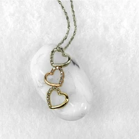 3 Heart Pendant with .20 Carat TW of Diamonds in 10kt White Yellow and Rose Gold with Chain