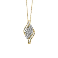 10KT Yellow Gold Diamond Pendant with Chain