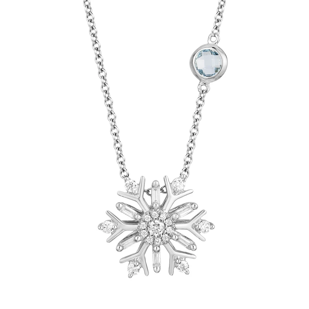 Enchanted Disney Elsa Pendant with .25 Carat TW of Diamonds in Sterling Silver with Chain
