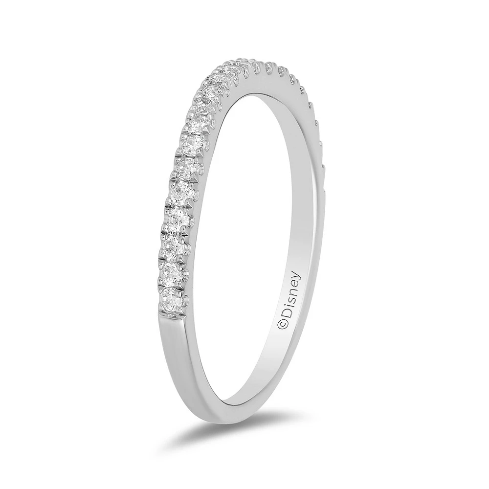 Enchanted Disney Wedding Band with .20 Carat TW of Diamonds in 14kt White Gold