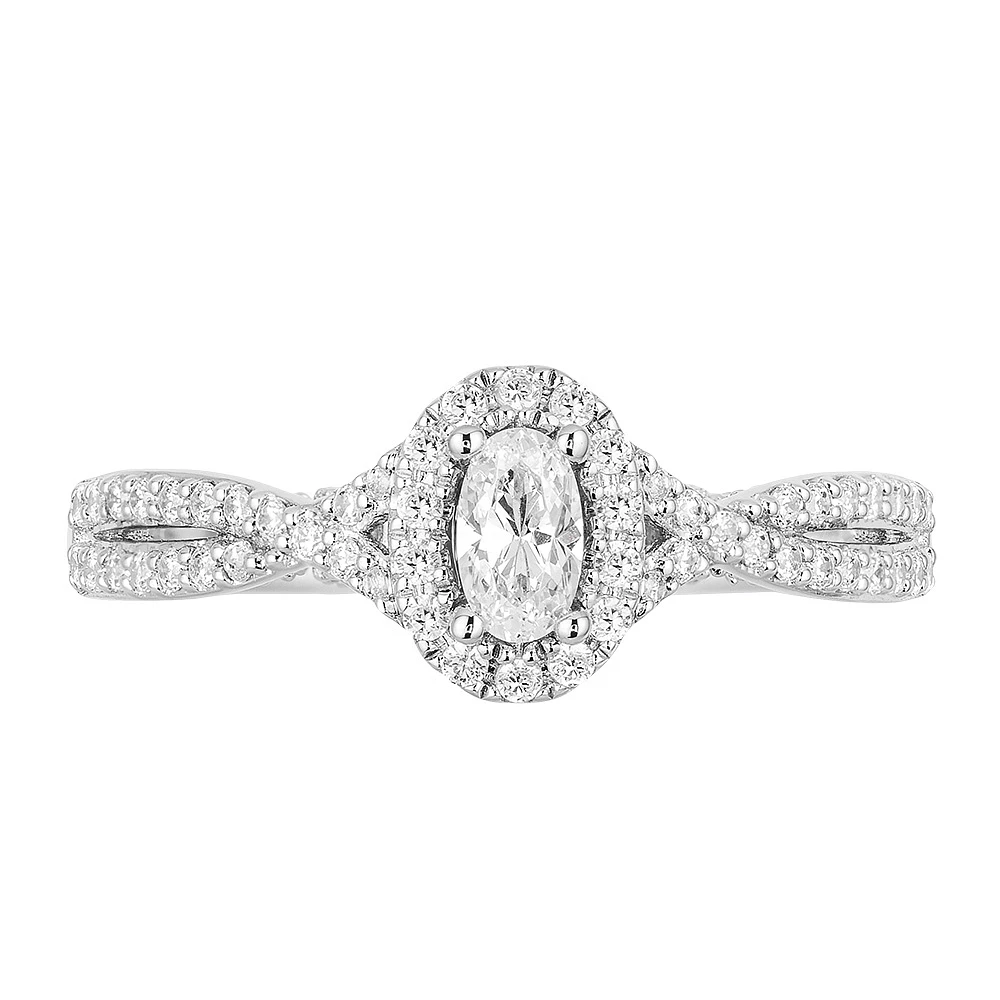 Enchanted Disney Ariel Engagement Ring with .63 Carat TW of Diamonds in 14kt White and Rose Gold