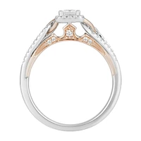 Enchanted Disney Aurora Engagement Ring with .50 Carat TW of Diamonds in 14kt White and Rose Gold