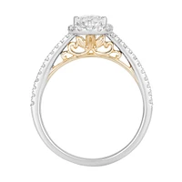 Enchanted Disney Rapunzel Engagement Ring with .75 Carat TW of Diamonds in 14kt White and Yellow Gold