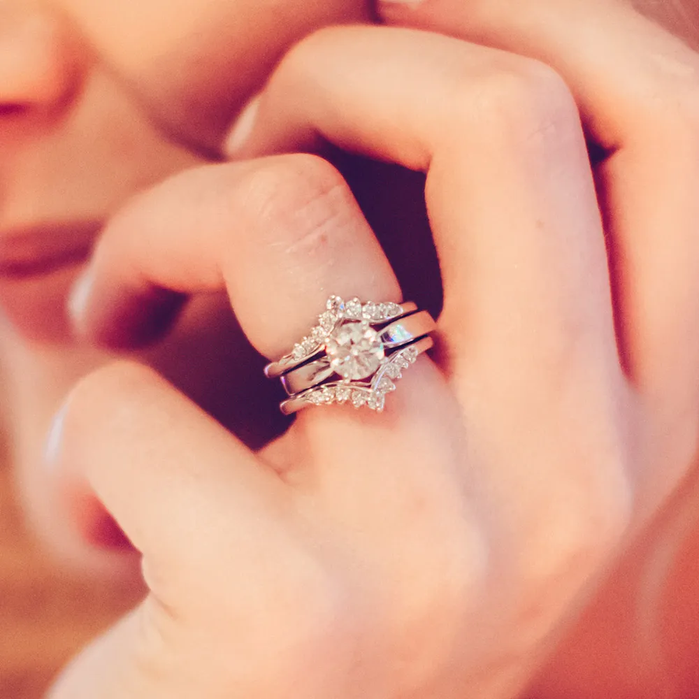 Ring Jacket with .35 Carat TW of Diamonds in 14kt White Gold