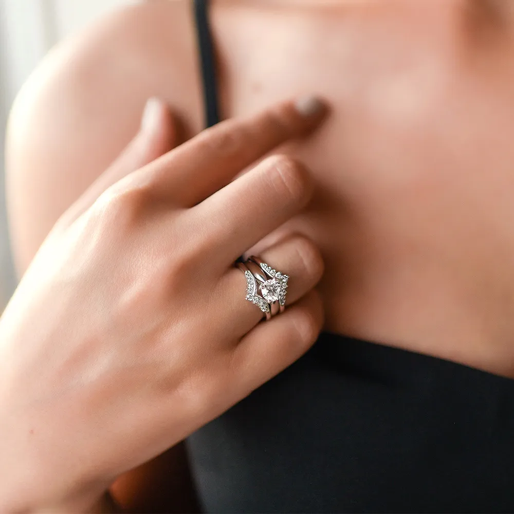 Ring Jacket with .35 Carat TW of Diamonds in 14kt White Gold