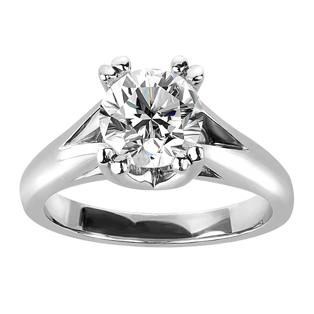 Canadian Solitaire Engagement Ring with 1.50 Carat Diamond in 14kt White Gold
