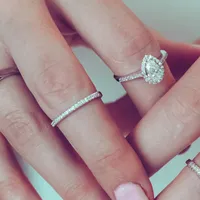 Matching Wedding Band with .12 Carat TW of Diamonds in 18kt White Gold